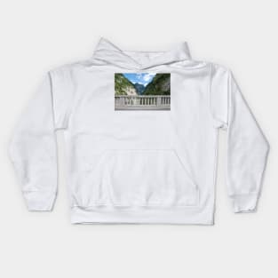 Friulian Dolomites with Foreground Barrier Kids Hoodie